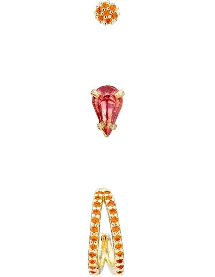 Angular Mini Earring pack in Orange