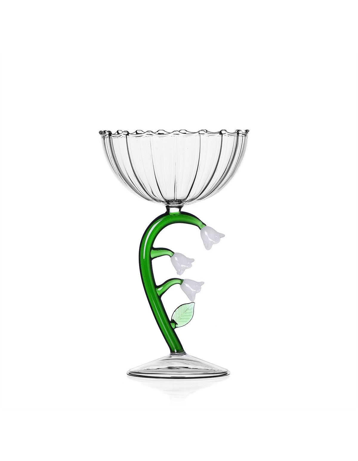 Optical White Flower Champagne Bowl
