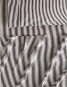 ABBOTSON TICKING STRIPE KING FLAT SHEET IN CARBON