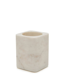 White Marble Bathroom Tumbler Toothbrush Holder White