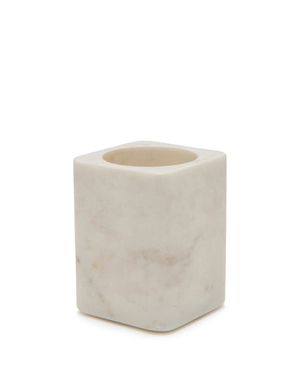 White Marble Bathroom Tumbler Toothbrush Holder White
