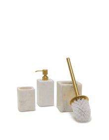 White Marble Bathroom Tumbler Toothbrush Holder White