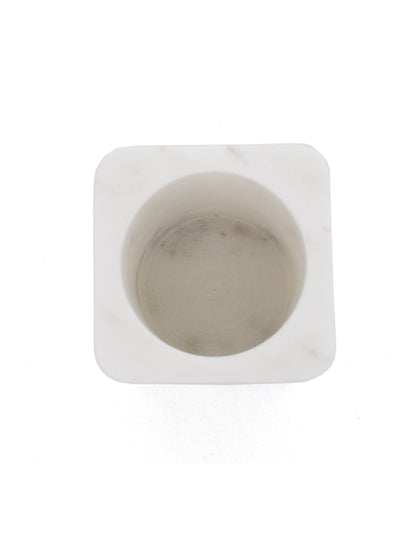 White Marble Bathroom Tumbler Toothbrush Holder White