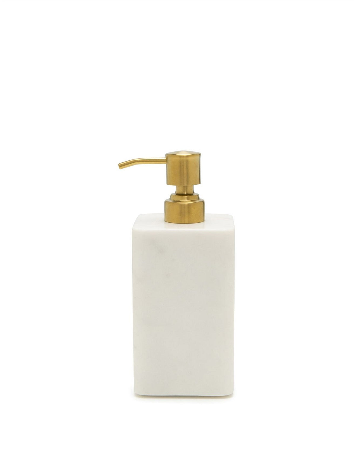 White Marble Brass Pump Lotion Dispenser White