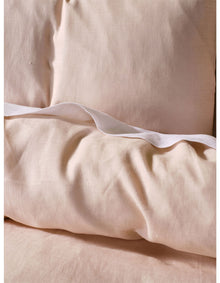 Washed Linen Queen Linen Quilt Cover Set Dusty Pink