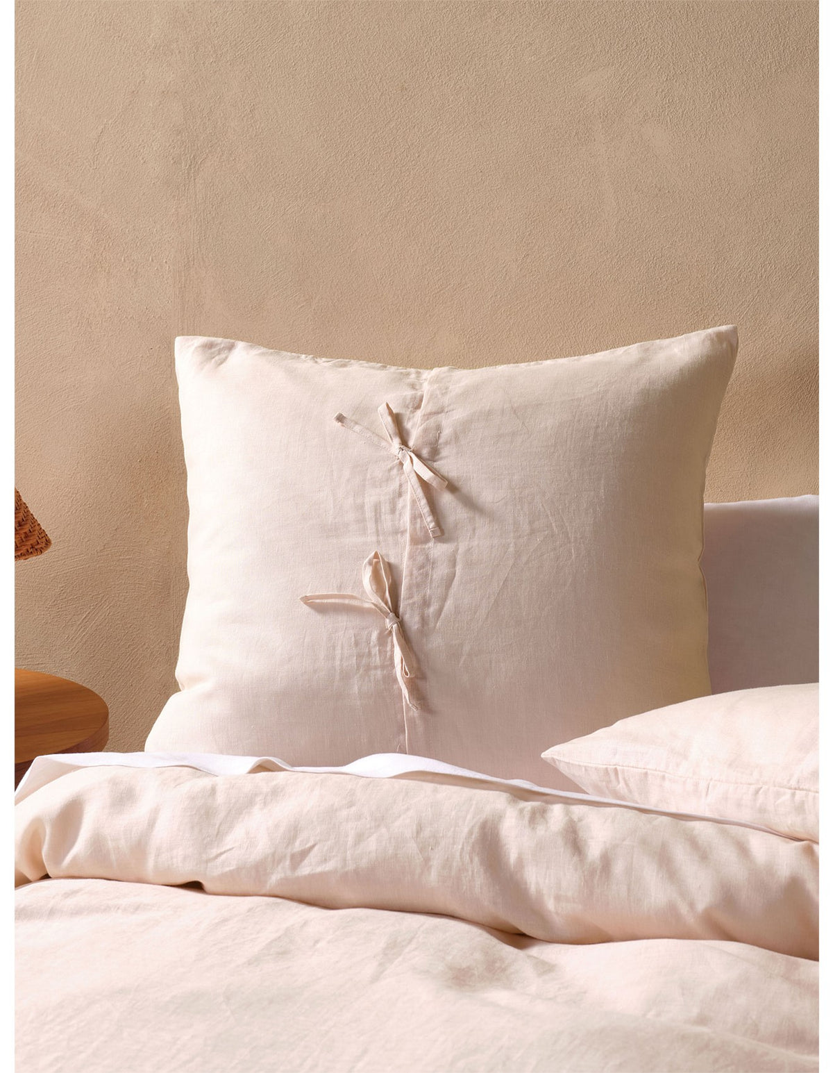 Washed Linen 65cm x 65cm Linen European Pillowcase Dusty Pink