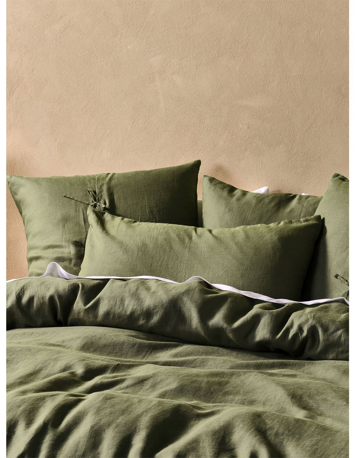 Washed Linen Standard Linen Pillowcase Olive