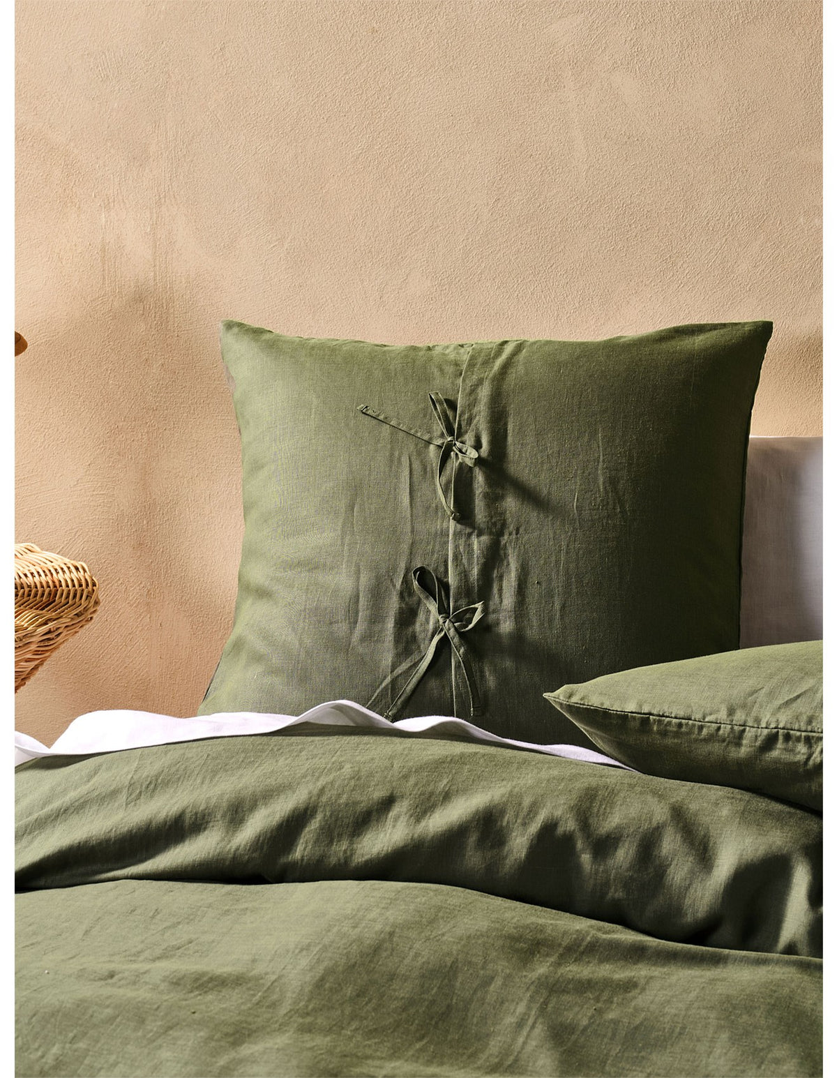 Washed Linen European Pillowcase Olive