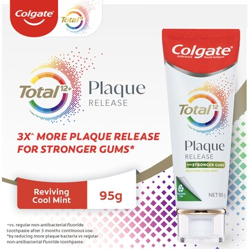 Colgate Plaque Release Toothpaste Total Reviving Cool Mint 95g