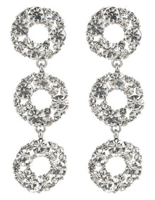 GJED024M Drop Circle Earrings in Silver