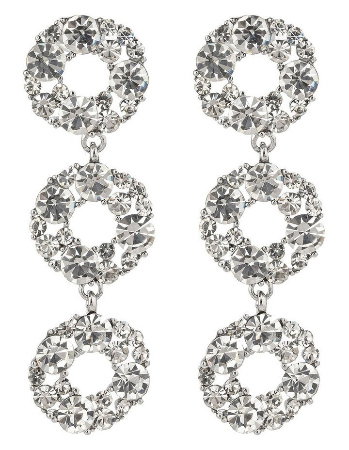 GJED024M Drop Circle Earrings in Silver