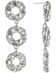 GJED024M Drop Circle Earrings in Silver