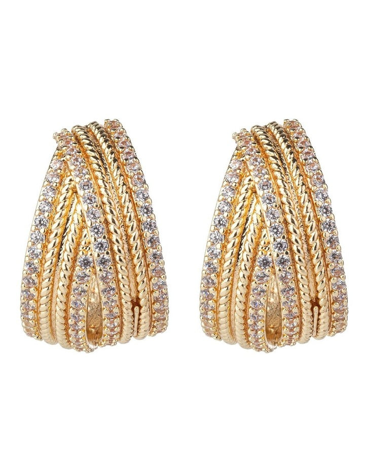 GJED039M Woven Hoops in Gold