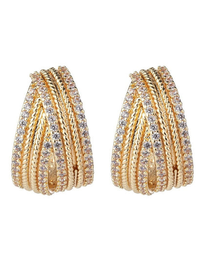 GJED039M Woven Hoops in Gold