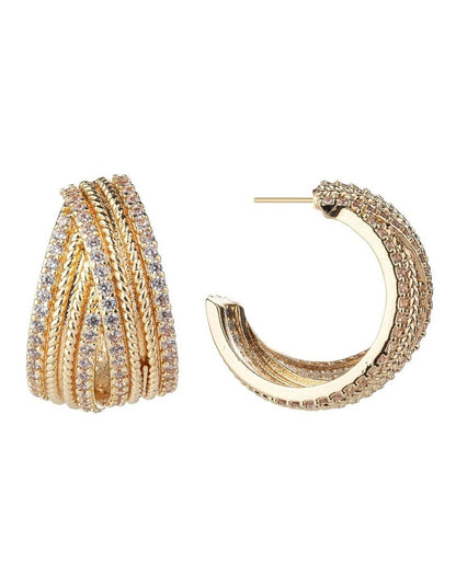 GJED039M Woven Hoops in Gold