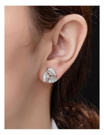 Knot Stud Earrings in Silver