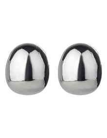 GJED042M Dome Earrings in Silver