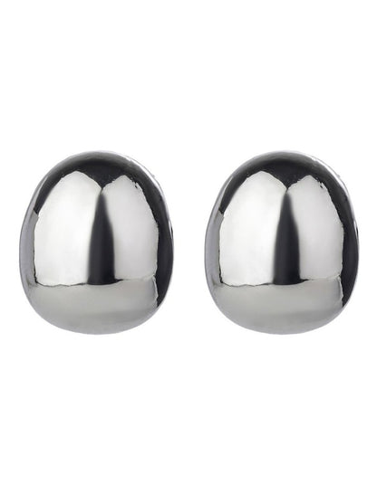 GJED042M Dome Earrings in Silver