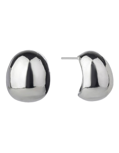GJED042M Dome Earrings in Silver