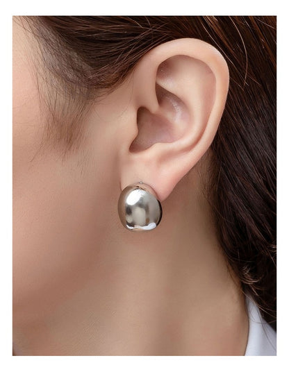 GJED042M Dome Earrings in Silver