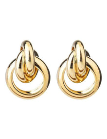 GJED035M - Thick Link Earrings in Gold