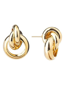 GJED035M - Thick Link Earrings in Gold