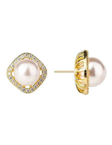 GJED022M - Pearl Stud Earrings in Gold
