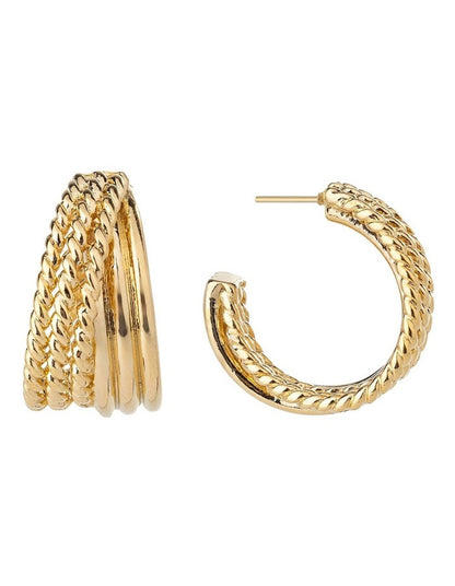 GJED036M Chain Hoop Earrings in Gold