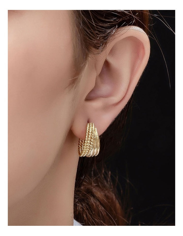 GJED036M Chain Hoop Earrings in Gold