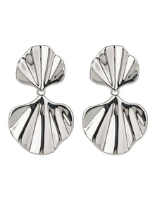 Fan Drop Earrings in Silver