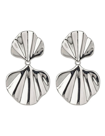 Fan Drop Earrings in Silver