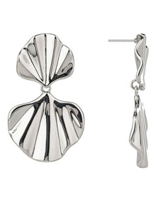 Fan Drop Earrings in Silver