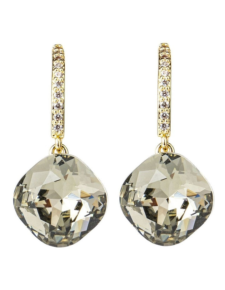 Stone Drop Earrings in Grey