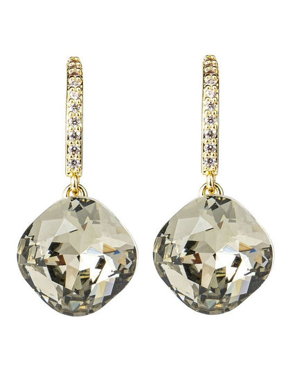 Stone Drop Earrings in Grey