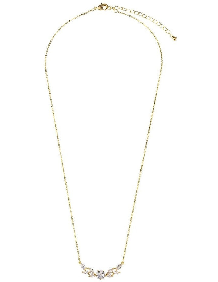 Fine Chain CZ Necklace in Gold