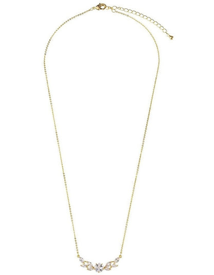 Fine Chain CZ Necklace in Gold
