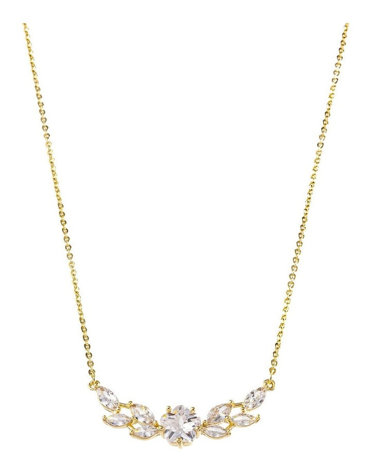 Fine Chain CZ Necklace in Gold