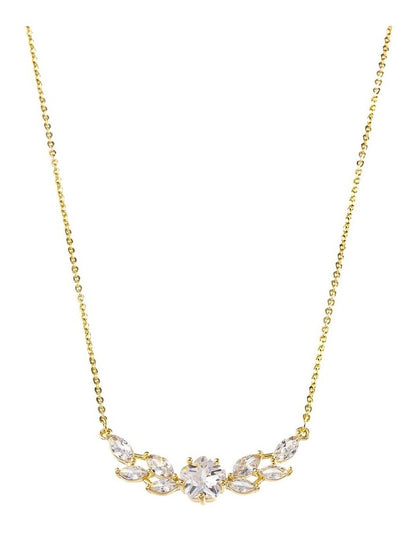 Fine Chain CZ Necklace in Gold