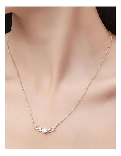 Fine Chain CZ Necklace in Gold