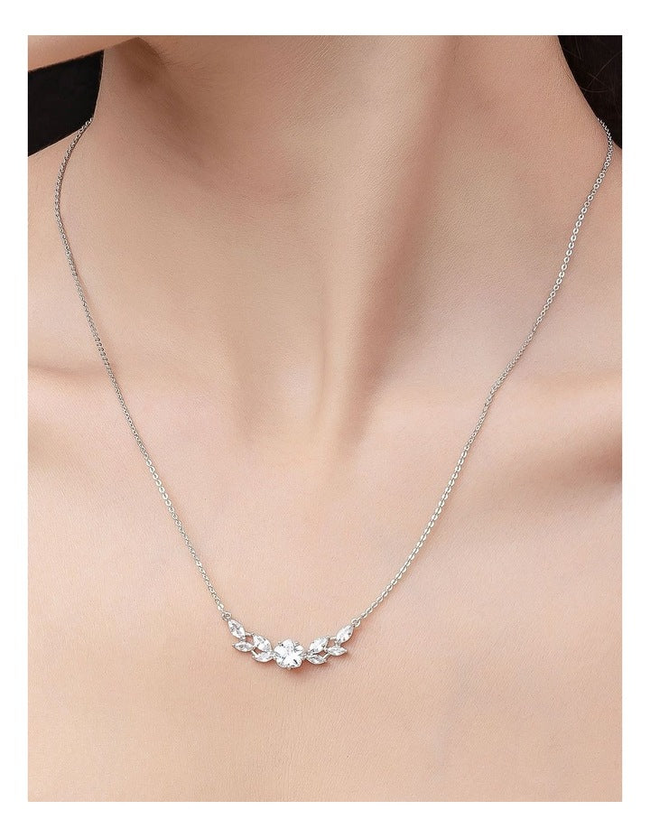 Fine Chain CZ Necklace in Silver
