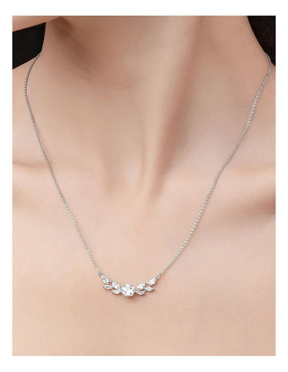 Fine Chain CZ Necklace in Silver