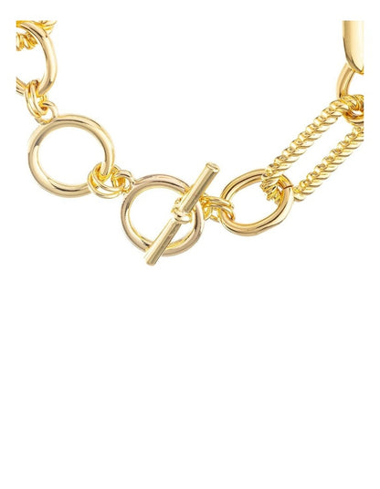 GJBD001M - Chain and link bracelet in Gold