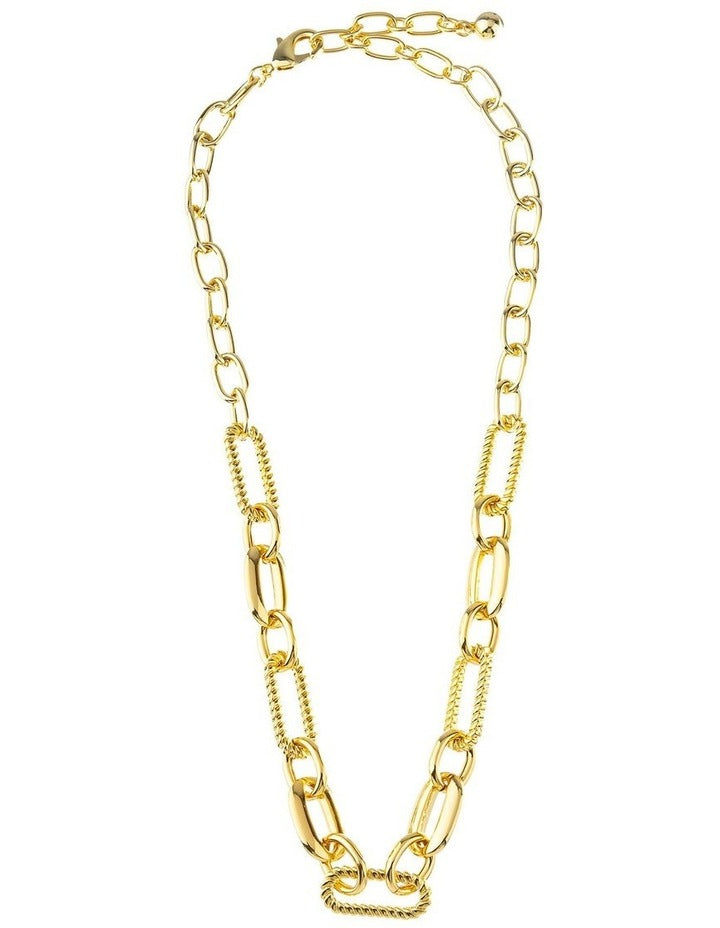 Large Chain Link Necklace in Gold