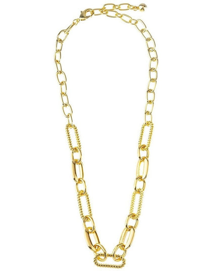 Large Chain Link Necklace in Gold