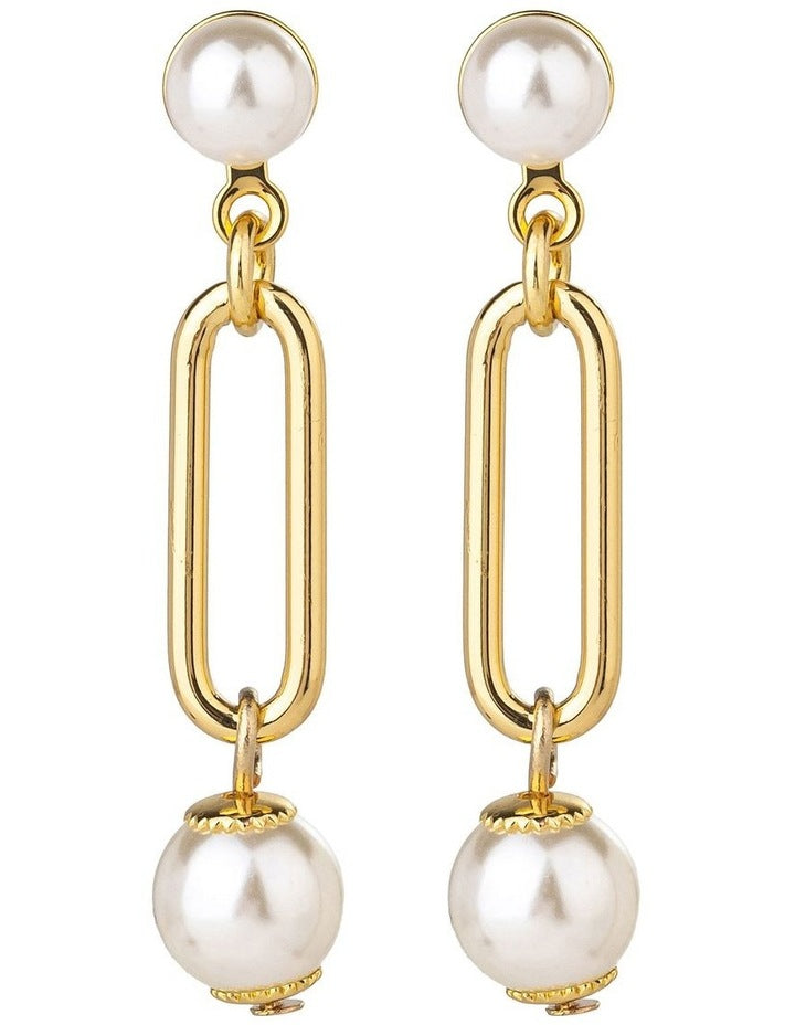 Pearl Drop Earrings in Gold