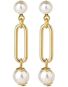 Pearl Drop Earrings in Gold