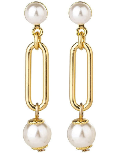 Pearl Drop Earrings in Gold