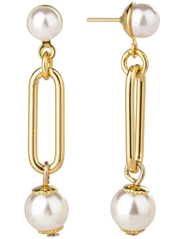 Pearl Drop Earrings in Gold