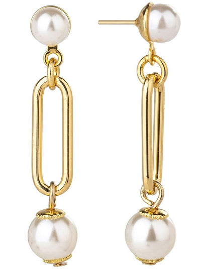 Pearl Drop Earrings in Gold