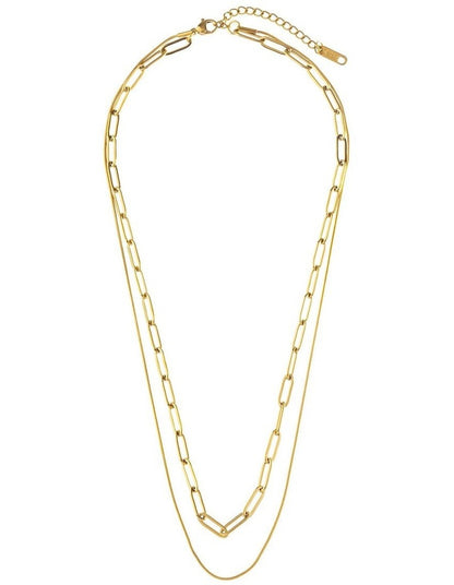 Layered Chain Necklace in Gold